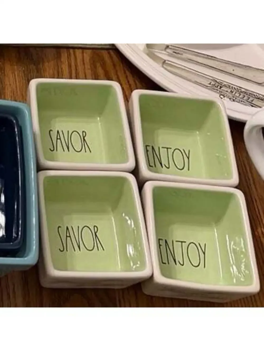 Rae Dunn Savor and Enjoy Bowls (2 SETS)